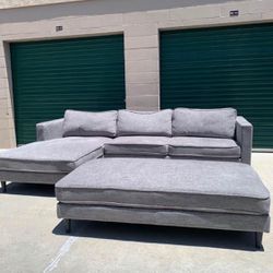 Living Spaces Sectional Couch With Ottoman *Delivery Available*