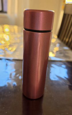Modern Stainless Steel Insulated Coffee Travel Mug – Metallic Rose/Burgundy”
