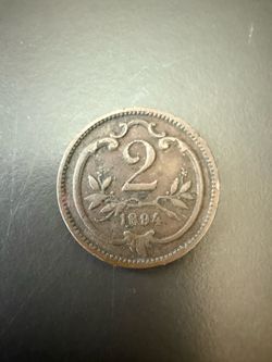 1894 Austria 2 Heller coin