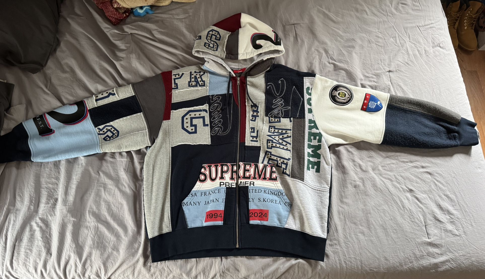 Supreme Patchwork Zip Up Hoodie