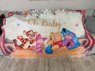 Winnie the pooh baby shower backdrop
