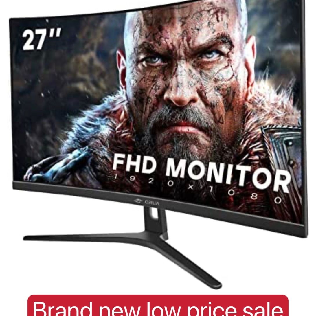 27" 165HZ Curved Gaming Monitor, Full HD 1080P 1800R Frameless Computer Monitor, 1ms GTG with FreeSync, Low Motion Blur, Eye Care, VESA, Display