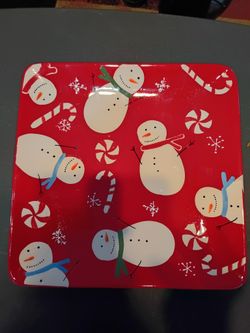 Peppermint Lane Snowman Plate 