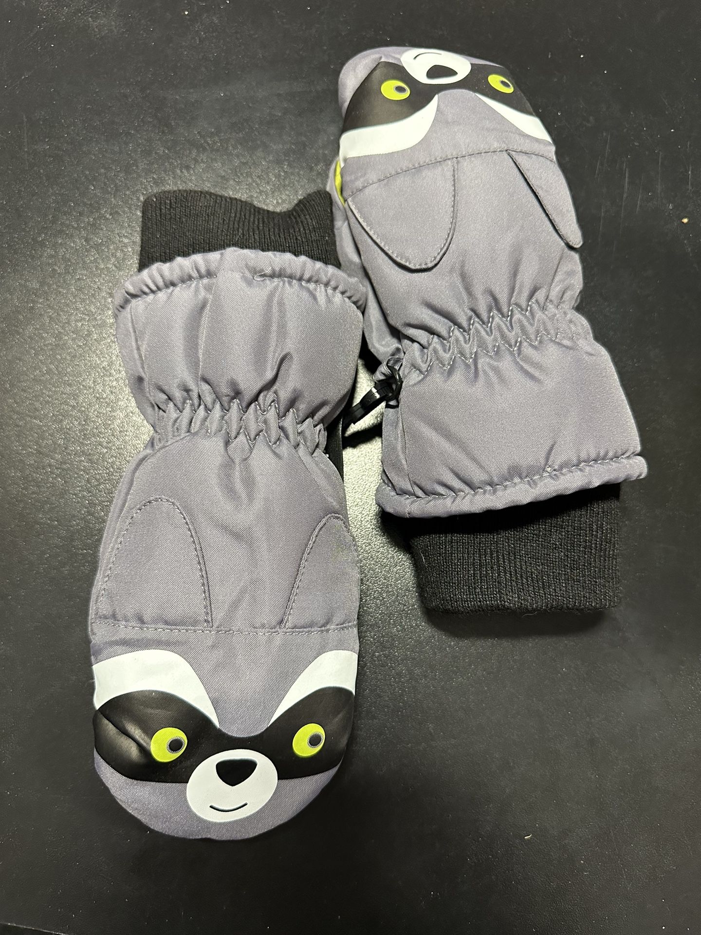 3M Thinsulate 80 Gram Insulation Racoon Print Gloves Mittens Size 12-24 Months