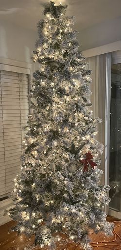 White Faux Snow Christmas Tree 
