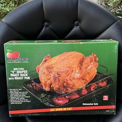 V Roast Rack & Pan - HEALTHWORKS Non-Stick