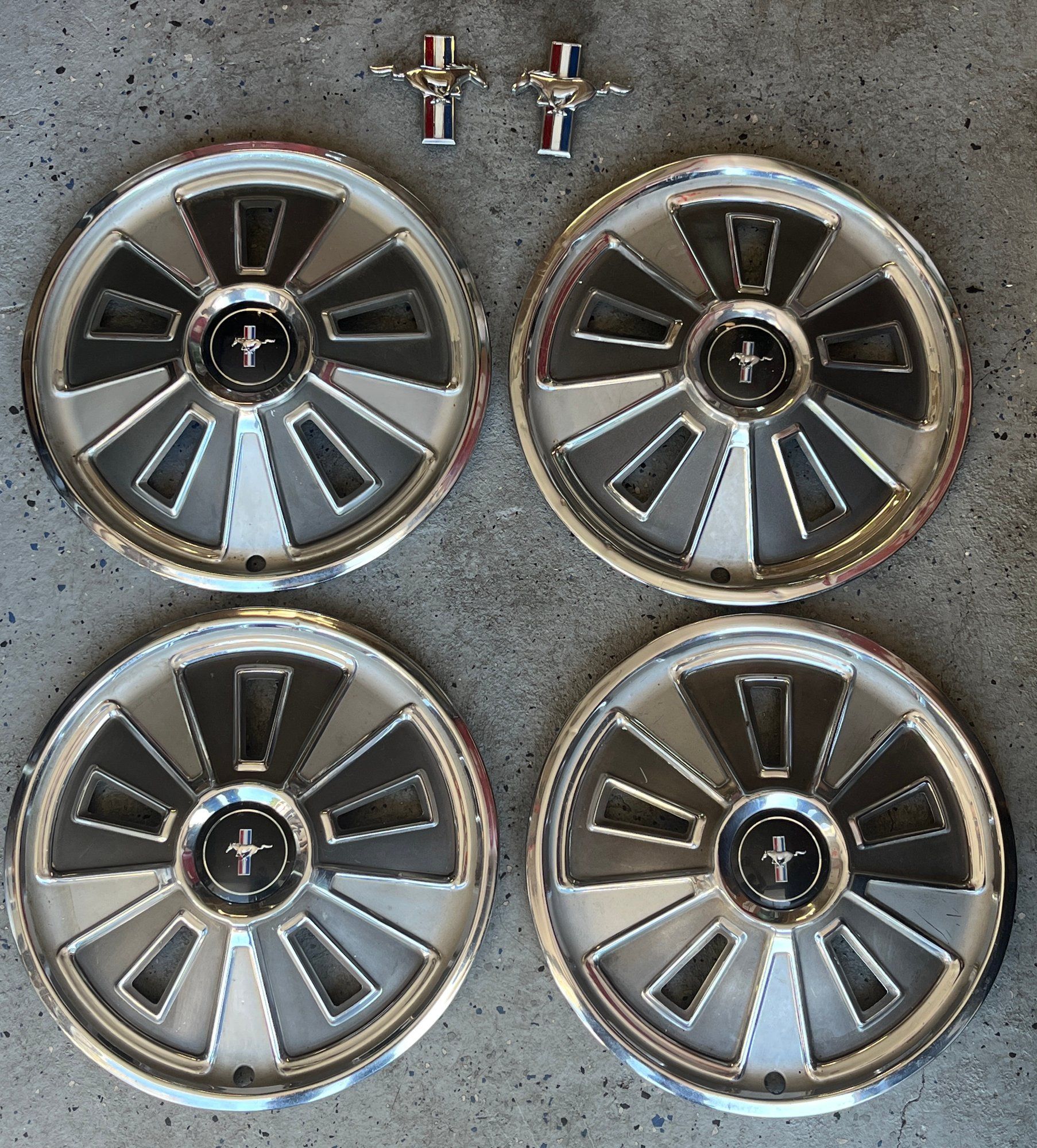 1966 Ford Mustang Hubcaps - 4 Total