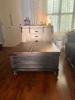 Wood coffee table