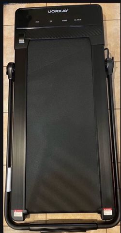 Uorkay Foldable Walking Pad 0.6-7.6 MPH speeds With Auto Incline, Under Desk Treadmills For Home With 15% Incline.