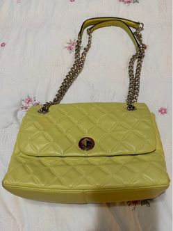 Kate Spade Quilted Shoulder Bag – Frosty Lime, Gold Chain Strap