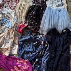 Girls Size 6 Dresses ,sweaters And Shoes 