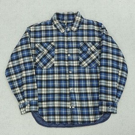 Far Blue Plaid Shirt Jacket