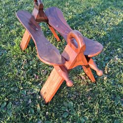 Vintage Egyptian African Camel Saddle Stool Camel Saddle Stool Foot Rest Mahogany Brass Inlay...asking $100.00