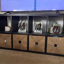 IKEA Black Bookshelf With Baskets