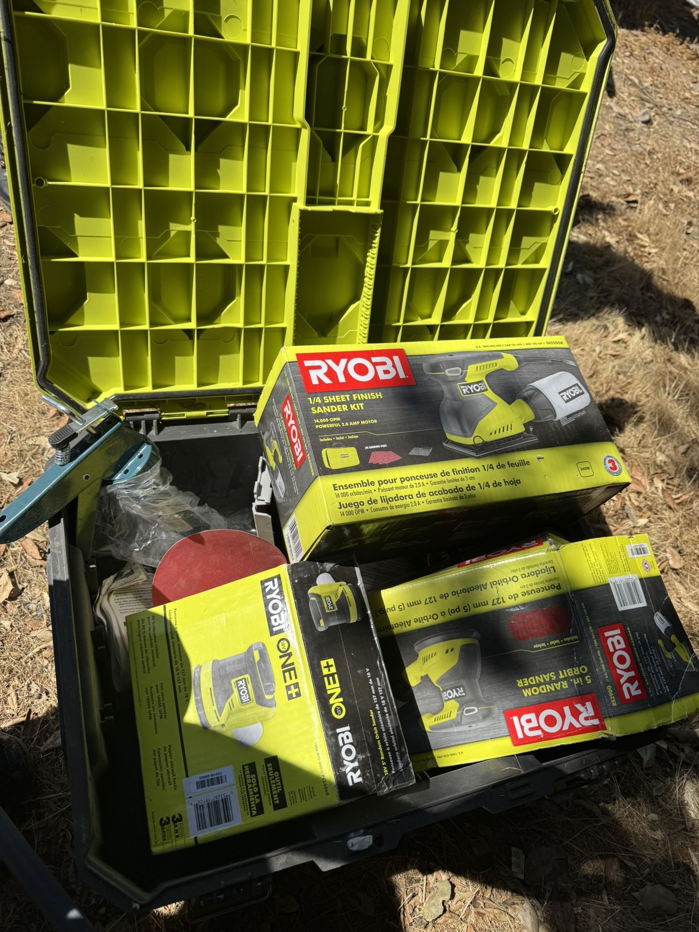 Ryobi Sanders And Link Storage Box