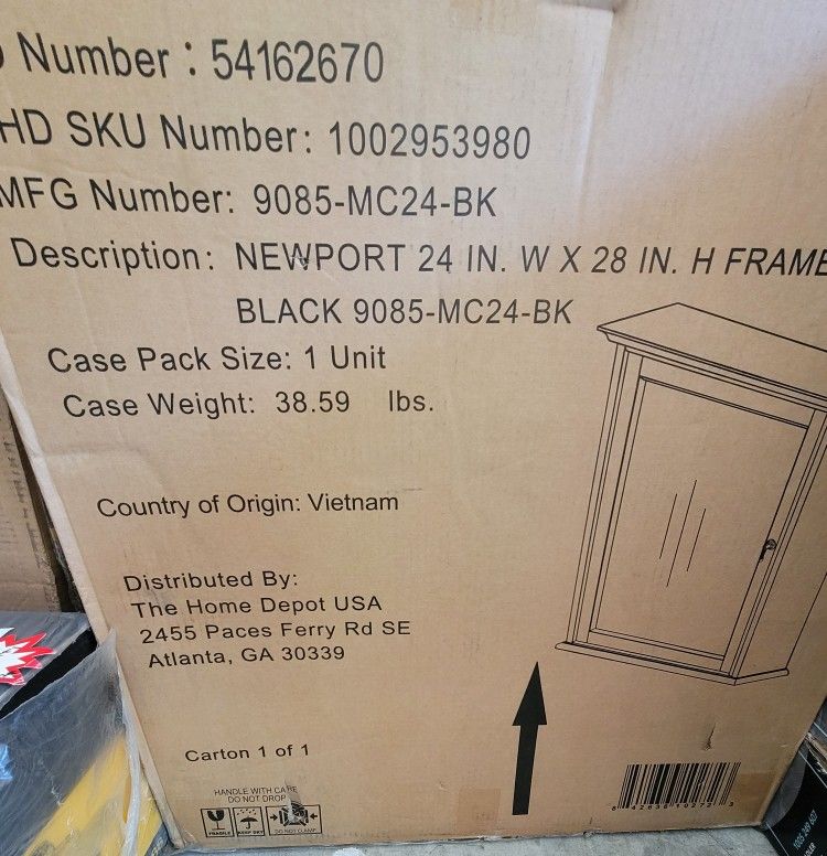Newport 24 in. W x 28 in. H Framed Bathroom Medicine Cabinet in Black Newport 24 in. W x 28 in. H Framed Bathroom Medicine Cabinet in Black