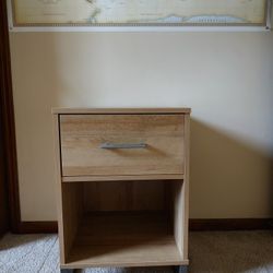 Tan Single Drawer Nightstand