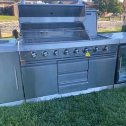 brand New Patio Kitchen Island Barbecue Grill Stainless Steel In Box