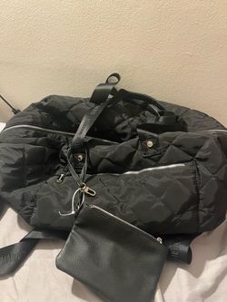 Steve Madden Black Quilted Tote Bag
