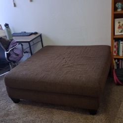 Square Brown Corduory Ottoman