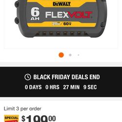 Dewalt Battery 6AH Flex Volt 