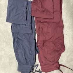  2 Lululemon Women's Burgundy / Blue Trousers