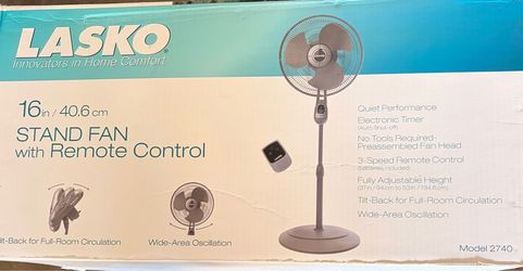Lasko 16 inch stand fan with remote