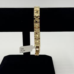 10KT YELLOW GOLD NUGGET BRACELET 16.2GR 7.5”
