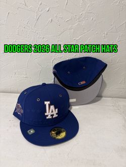 MLB new era Los Angeles Dodgers blue 2026 all star game patch 59fifty fitted hats size 7, 7 1/4 and 7 1/2