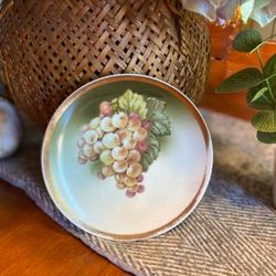 Vintage CT Carl Tielsch Altwasser Germany Brown Tones Plate w/ Grapes