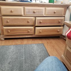 All 'Wood' Dresser With Mirror And Two Night Stands 350$ Make Your Own Personal Touch....