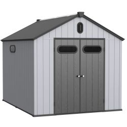 XWT013-1 8*10ft resin plastic storage shed for backyard garden big spire Tool storage