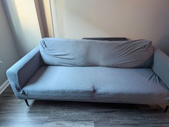 Gray Fabric Sofa with Metal Legs