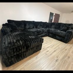 Brand New Comfy Plush Corduroy Sectional Set 