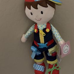 June Garden 15.5" Dressy Friends Lucas - Educational Stuffed Plush Doll for Kids and Toddlers 2 Years and Up - Montessori Buckle Soft Toy