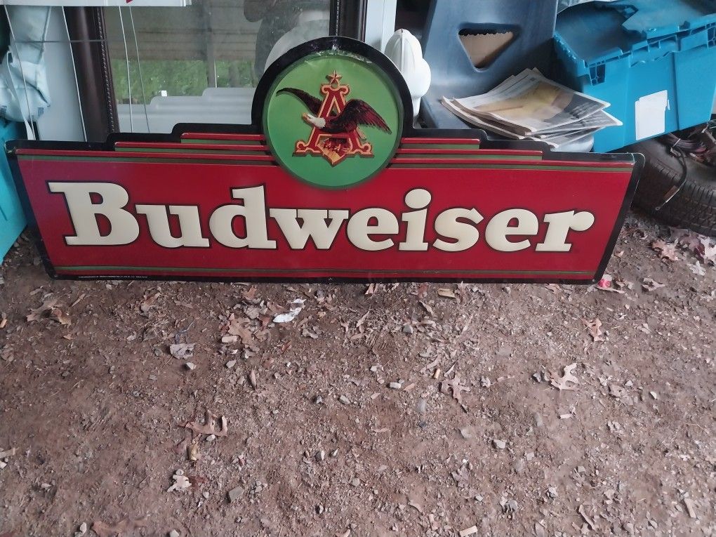 Vintage  90s Large Bud Weiser Sign 60"x26" 