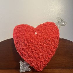 Vintage Valentine’s Day Heart Melted Popcorn Decoration 9” long x 10” tall at widest points
