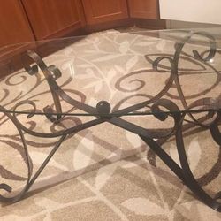 Glass metal coffee table