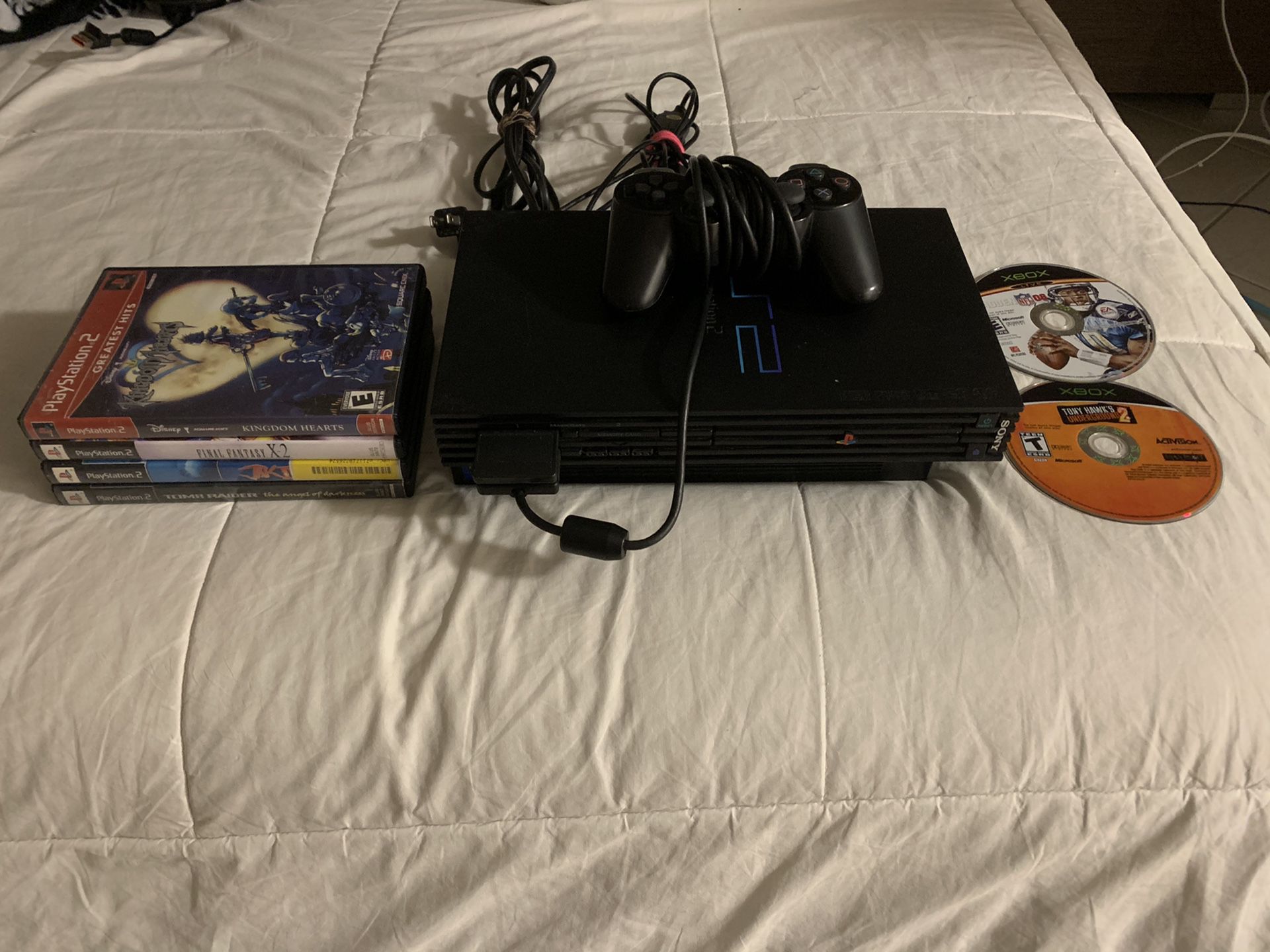 PS2 w/ 3 games and memory card
