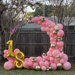 18th Birthday Party Balloon Decorations Circle Backdrop 