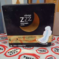 Always ZZZ Overnight Pads With Flexi Wings Size 6 Widest