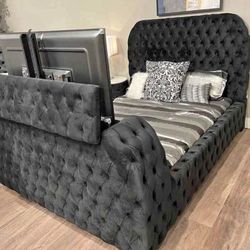 😴💤NEW!! Fireplace Bed Frame TV Lift mount STILL IN BOX!💤😴