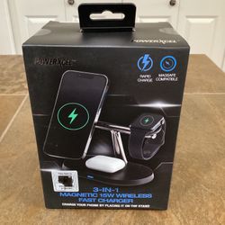 POWERXCEL 3-in-1 Magnetic 15W Wireless Fast Charger 