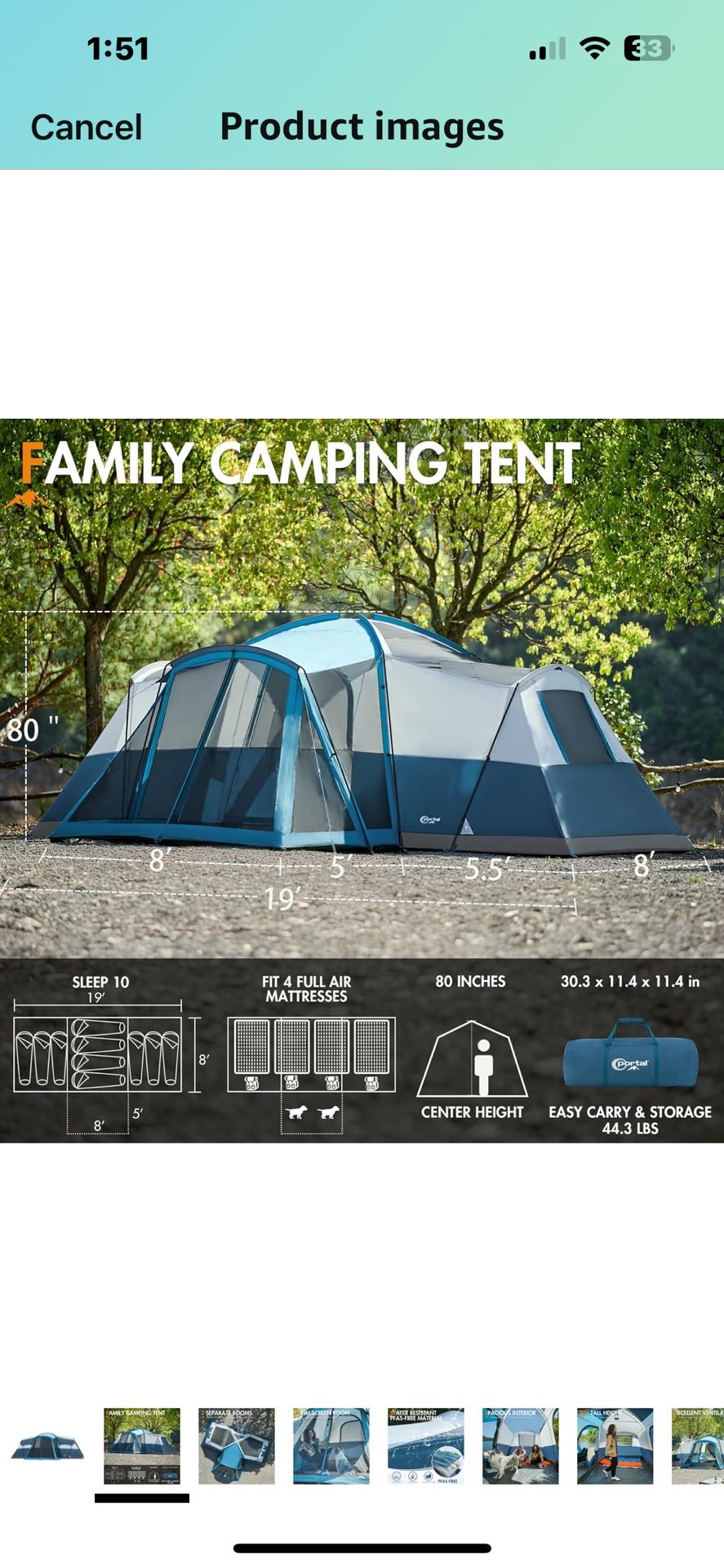 New 10 Person Tent
