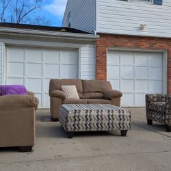 🛋️ Ashley Sofa, Love Seat, Seat And Ottoman + Free Delivery