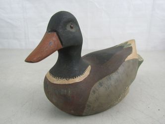 Vintage 1984 E. G. Fowler Hand Carved Wooden Decoy Mallard Duck
