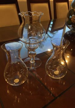 Vintage 1991 princess house heritage hurricane lamp/candle holder
