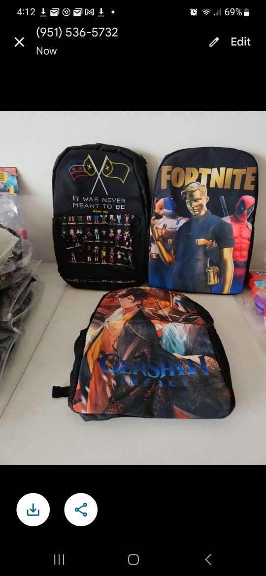 New Backpacks $5 Each