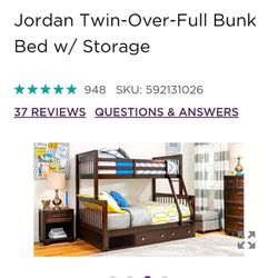 twin/full size bunk bed