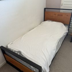 Metal And Wood Twin Bead Frame